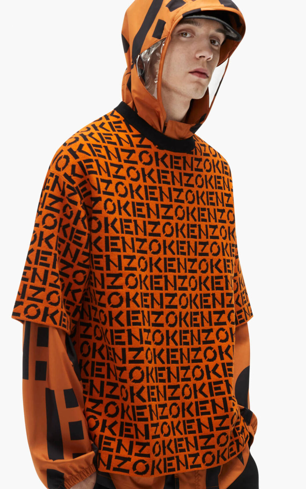 Kenzo Sport oversize monogram Jerseys Hombre Naranjas Oscuro | 3426970-YV